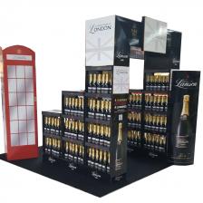 PLV magasin, plv champagne, plv théâtralisation, display bouteilles, mise en avant marque