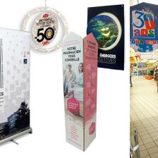 PLV magasin, PLV supermarché, totem, displays kakemono