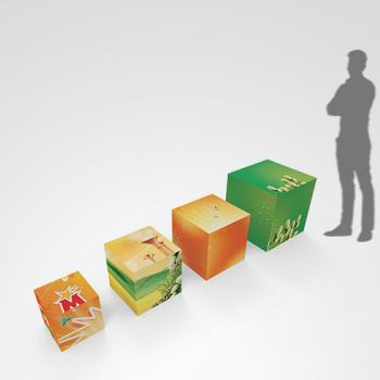 Publidecor PLV personnalisable cubes publicitaires 