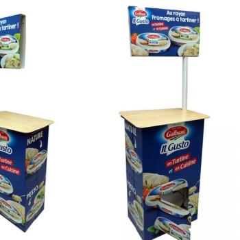 stand d'animation carton, promotion marque en magasin, plv carton promotionnelle