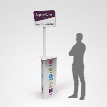 3D de stand Eugène Color pour promotion en magasin, plv en carton, plv promotionnelle